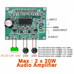 DC12V 최대 220W 듀얼 채널 디지털 스테레오 오디오 전력 보드 고전력 DIY 40W MP3 증폭 모듈