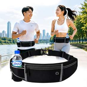 런피플 초경량 고급형 4포켓 러닝 벨트 물병 500ml 수납