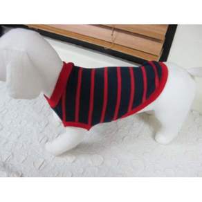 [닥스훈트옷 강아지옷 Only for dachshund size]빨간 줄무늬 피치후라이스 민소매 티셔츠