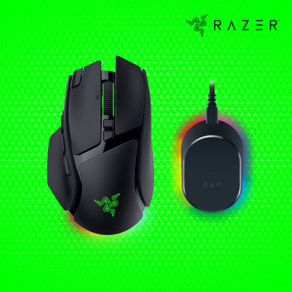 레이저코리아 바실리스크 V4 Pro 유무선 게이밍 마우스 + Razer Mouse Dock V2 Pro 충전독 세트