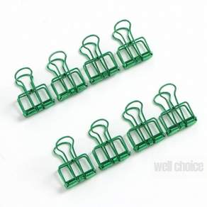 철제 더블 클립 8개 그린 2cm