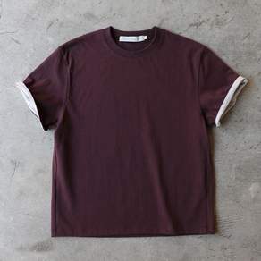 슬로우애시드 SA REFINED FLIP-CUFF SEMI-CROP TEE [DARK PLUM]
