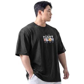 고스트 남자 빅사이즈 링클프리 오버핏 체형커버 루즈핏 드롭숄더 반팔 티셔츠