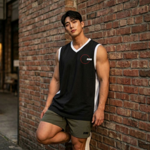 비스트모드 BSMD 2color 럭비 농구 헬스 나시 남자 짐웨어 민소매 트레이닝 헬스복