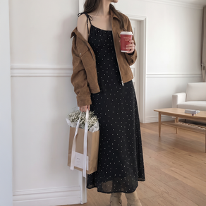 [55~88.99size#하객룩] 잔꽃 민소매 롱 원피스 뷔스티에 바캉스룩 밴딩원피스 빅사이즈 나시 하객룩 출근룩