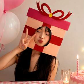 쿠이시 생일 파티 가면 케이크 선물 소품