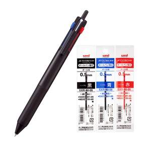 더주니 유니 제트스트림 3색 볼펜 0.5mm SXE3-507-05 + 리필 흑청적 세트