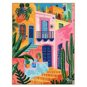 luntim DIY 명화그리기 유화 그림 그리기 선물 아크릴화 30x40 밝은 색 힐링 풍경화