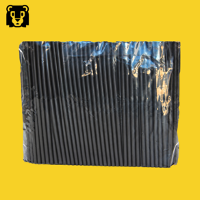 보니팩 일자 검정 벌크포장 빨대 7 x 210 mm