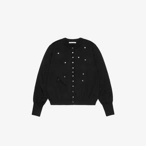 쓰리투에이티 [9/28예약배송]MOP BUTTON CARDIGAN BLACK