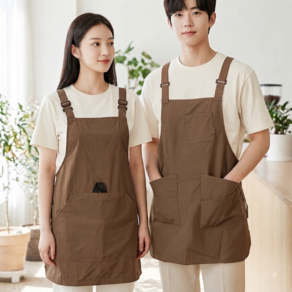 이니벨로 카페 방수 앞뒤 양면앞치마 남여공용