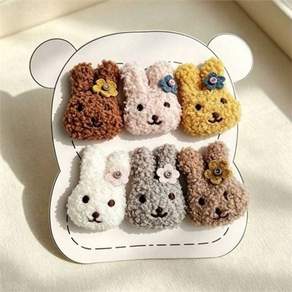 토끼 인형 브로치 동물 인형 브로치 귀여운 아동 가방 의류 장식 모자 액세서리 패브릭 만들기 부자재 수예 gus67cXy
