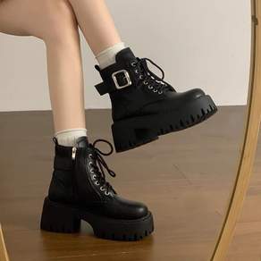 style dr 여성 부츠 발편한 가죽 미들 부츠 6cm 장화