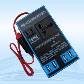1500W 차량용 전원 인버터 DC12V~24V 차량용 변환기 4개의 USB 포트 차량용 노트북·휴대폰 충전 어댑터