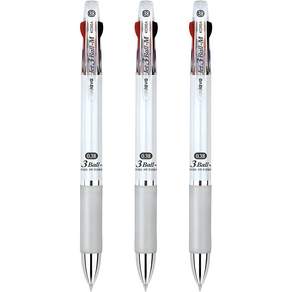 자바펜 제트3볼M 유성볼펜 0.38mm, 화이트, 3개