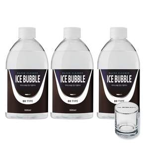 아이스버블 면도기클리너 세정액 BR타입 500ml x 3p + 세척용 유리컵