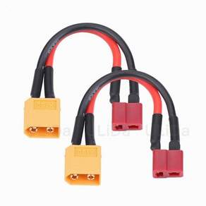 암-수 T-플러그 또는 XT60 수-암 T 어댑터 딘 스타일 충전기 케이블 5cm 14AWG 2 개