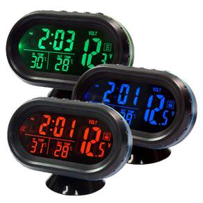 삼항LED 12V-24V 디지털시계+디지털볼트메타+디지털온도계 3개를 하나로!