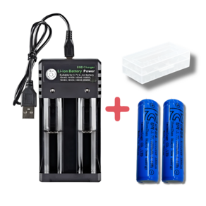 SGTIME 18650 1200mAh 리튬이온 보호회로 배터리 2p + 2구 멀티 충전기 케이스포함