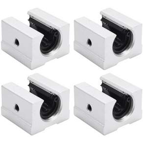 4 x SBR12UU 12mm 알루미늄 선형 모션 라우터 베어링 블록 은색