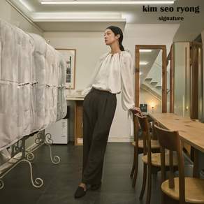 김서룡 시그니처 24FW 크링클 세미 와이드 팬츠
