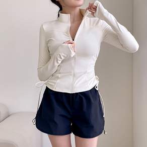 오르웨인 여성 래쉬가드 세트 셔링 긴팔 집업 수영복 반바지 4종