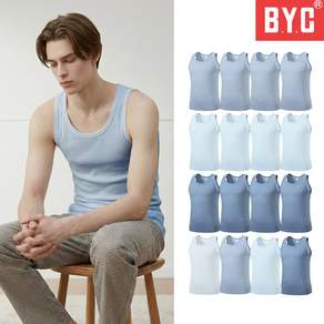 BYC 남자 유색 런닝 4매세트 4색상 순면 컬러 런닝 BYC1952