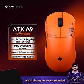 ATK Dragonfly A9 Plus / A9 에어 게이밍 마우스 듀얼 8K 폴링 트리 모드 PAW3395/3950 센서 인체공학적 e스포츠 PC 주변기기