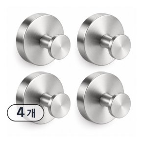 NUNUHANA 스텐레스 무타공 흡착 후크 4p