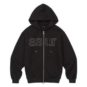 애즈유아 AU 핫픽스 후드 집업 블랙