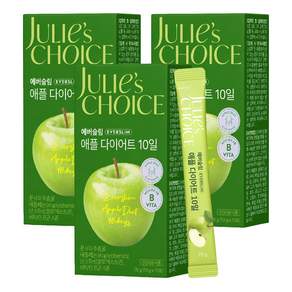 줄리스초이스 에버슬림 애플 다이어트 10일 식후혈당 다이어트보조제 혈당컷 탄수화물 비타민B 식이섬유 체지방감소 사과맛다이어트