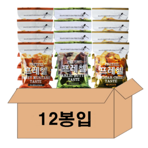 위너스 프레첼 85g 3종 X 4개 총 12봉 (갈릭버터맛 4개 + 체다치즈맛 4개 + 허니머스타드맛 4개) / 프리첼