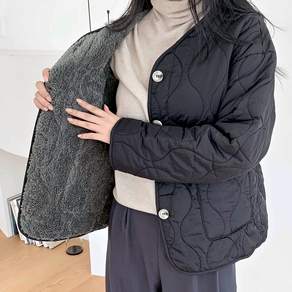 여성 경량 패딩 잠바 보아털 안감 씨코랩