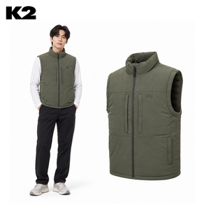 [백화점발송] K2 남성 경량패딩조끼 덕다운 슬림 하이넥 베스트 등산 캠핑 골프 낚시 단체복 일상복 따뜻한 간절기 가을겨울 가벼운 외출 데일리 자켓