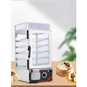 편의점 찜기 만두 대용량 세척용이 스테인리스 호빵 기계 1200W 5단