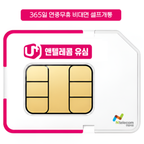 앤텔레콤 알뜰폰 선불폰(KT.LG) 한국 선불유심 USIM LG선불요금제