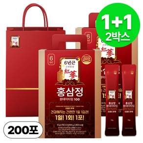 1+1 홍삼정 6년근 하루한포 100회분 대용량+쇼핑백