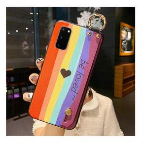 무지개 핸드 스트랩 거치대 슬림 케이스 갤럭시 S21 S20 S10 S9 노트20 노트10 노트9 A10 A30 A31 A51 A71 A32 A42 A21S 아이폰 11 12 X