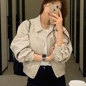 SAHINER 여성 봄가을 루즈핏 자켓 심플 캐주얼 점퍼 BWT39