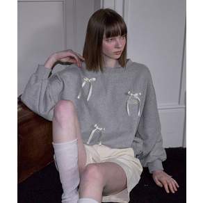 로제프란츠 새틴 Ribbon Sweatshirt Gray