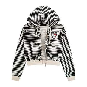 하이타이드 프랭키 MEOWSFITS Crop Wire Zip-Up Hoodie Black