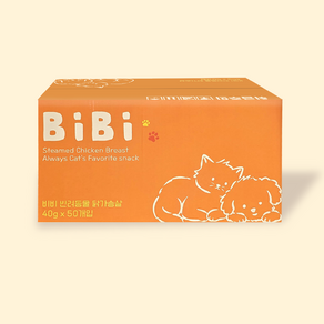 고양이도 강아지도 BiBi 닭가슴살 40g 50개 1박스 집사님들 길아이 천사 캣맘위한 간식