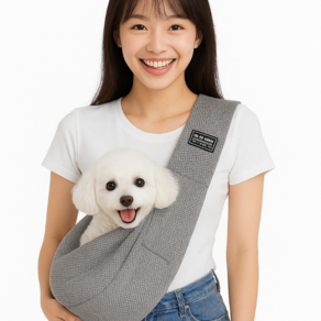 오썸머 강아지 고양이 메쉬 슬링백 이동가방 포대기