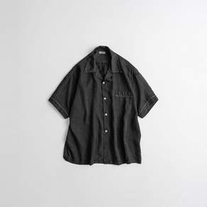 비헤비어 DYED CUPRO BOWLING 1/2 SHIRTS anthracite