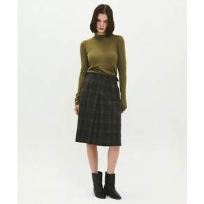 ROUGH SIDE WHITE LABEL Carol Check Skirt Charcoal