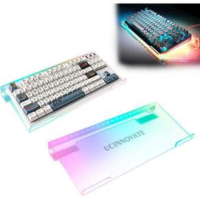 UCINNOVATE 드림컬러 아크릴 LED 백라이트 키보드 스탠드 트레이 60% 게이밍 USB 인터페이스로 인체공학적 타이핑 및 작업이 용이함 사무실 책상 홈