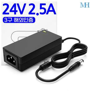 명호전자 24V2.5A 아답터 3구 해외 인증용(TY2402500Z1MN) DC 24V 2.5A 어댑터