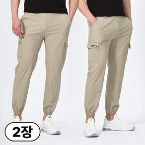 필드웍스 1+1 남성 여름용 아이스 카고 조거팬츠 쿨 스판 냉감바지