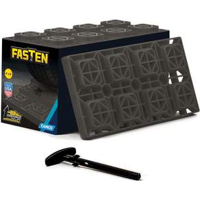 Camco Fasten RV 레벨링 블록 7 x 85 인치 0개 세트 미국산 맞춤형 높이 조절과 뛰어난 안정성을 위한 인터로킹 디자인 적용 보관용 휴대 손잡이 포함 2025