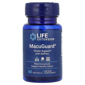 라이프익스텐션 MacuGuard 사프란 함유 안구 지원 소프트젤 60정